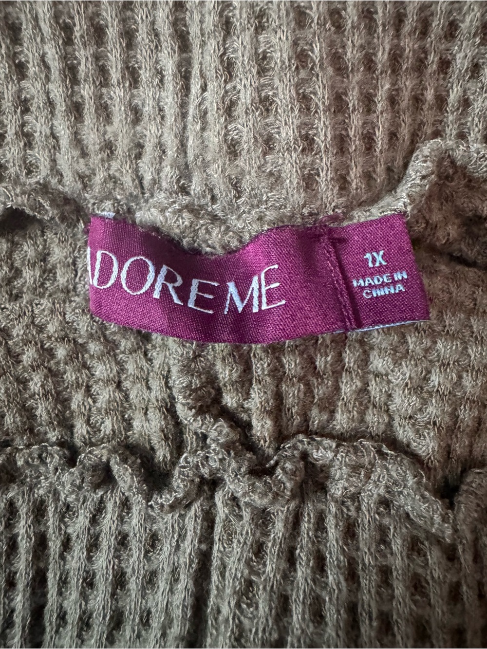 Adore Me Olive Waffle Knit Wide Leg Pants